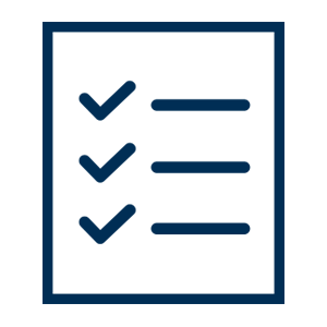 Symbol Klemmbrett mit Checkliste für Qualität