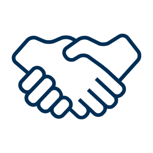 Symbol Handschlag für Integrität